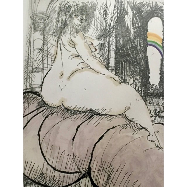 Ralph Steadman, The Temple, Large Nude Woman with Rainbow Ralph Steadman For Sale