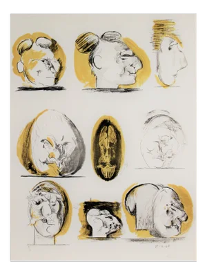 Graham Sutherland, "Sheet of Studies" from the suite "Bestiary and some Correspondences", 1968
