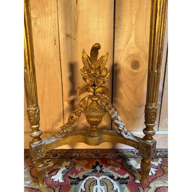 Gold Louis XVI Style Console in Gilded and Carved Wood For Sale - Image 8 of 13