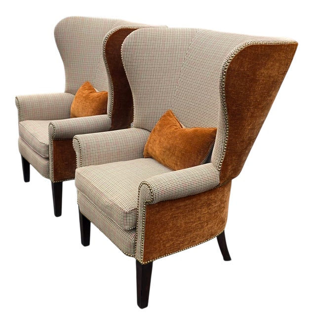 Wood Pair of Vintage Ralph Lauren Kerry Wing Chairs For Sale - Image 7 of 12