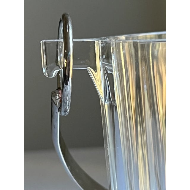 Transparent Vintage Mid Century Modern Glass Ice Bucket With Handle For Sale - Image 8 of 11