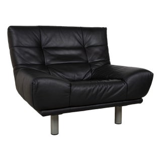 BMP 418 Lounge Chair in Black Leather from Rolf Benz For Sale