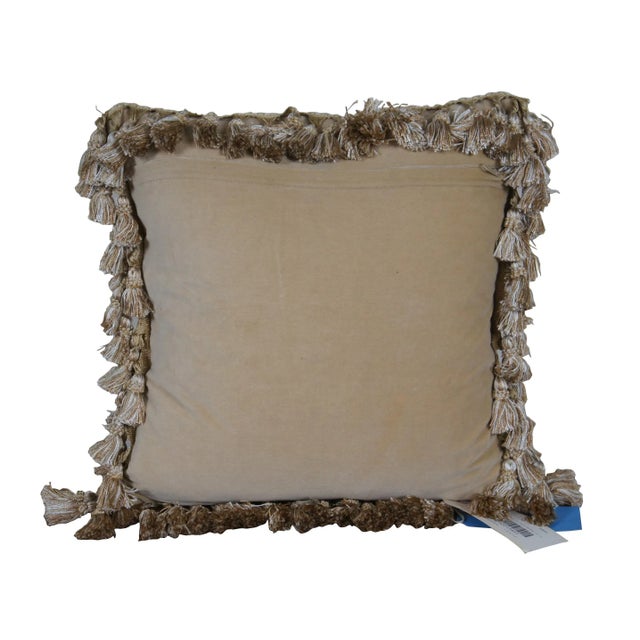 Traditional Mid 20th Century Down Filled Floral Crossed Roses Needlepoint Tassel Lumbar Throw Pillow For Sale - Image 3 of 11