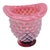 Fenton Art Glass Company Vintage Fenton Wild Rose Overlay Hobnail Opalescent Hat Vase in Cranberry Glass For Sale - Image 4 of 8