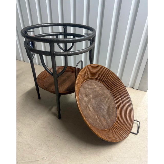 Vintage Crespi Style Split Reed Rattan Tray Table For Sale In Mobile - Image 6 of 12