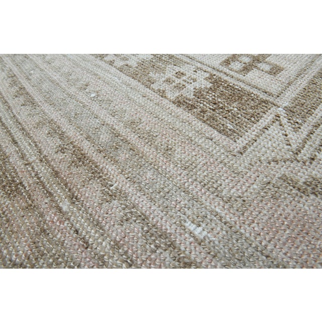 1970s Vintage Handmade Turkish Wool Cotton Beige Area Rug For Sale - Image 4 of 11
