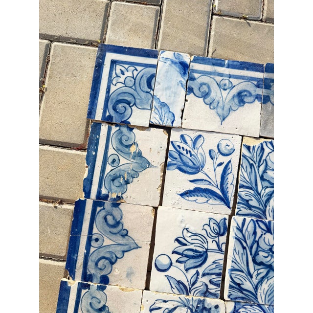 Antique 18th Century Portuguese Rococo Basket of Plenty Tile Panel For Sale - Image 12 of 15
