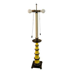 1960s Stiffel Enamel and Brass Candlestick Lamp
