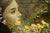 Figurative Wild Flowers by Nadezda | Oil on Panel Portrait of a girl holding a bouquet of wildflowers. For Sale - Image 3 of 5