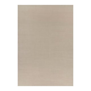 Rug & Kilim’s Oversized Contemporary Textural Solid Rug in Cream and White Tones - 13x19 For Sale