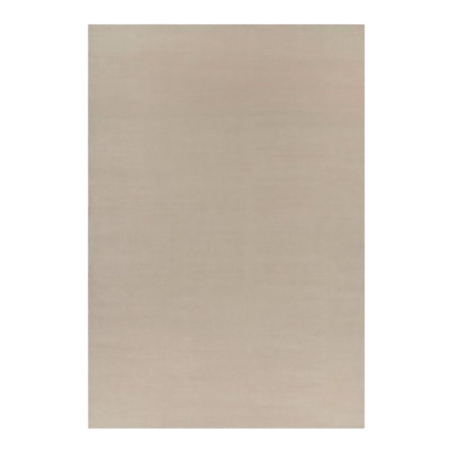 Rug & Kilim’s Oversized Contemporary Textural Solid Rug in Cream and White Tones - 13x19 For Sale