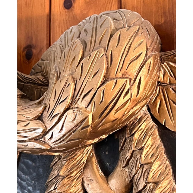 Wood Mid 20th Century Maine Gilt Carved Eagle Stern Board For Sale - Image 7 of 12