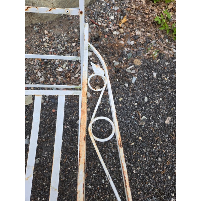 Metal Vintage Wrought Iron Patio Chair For Sale - Image 7 of 9