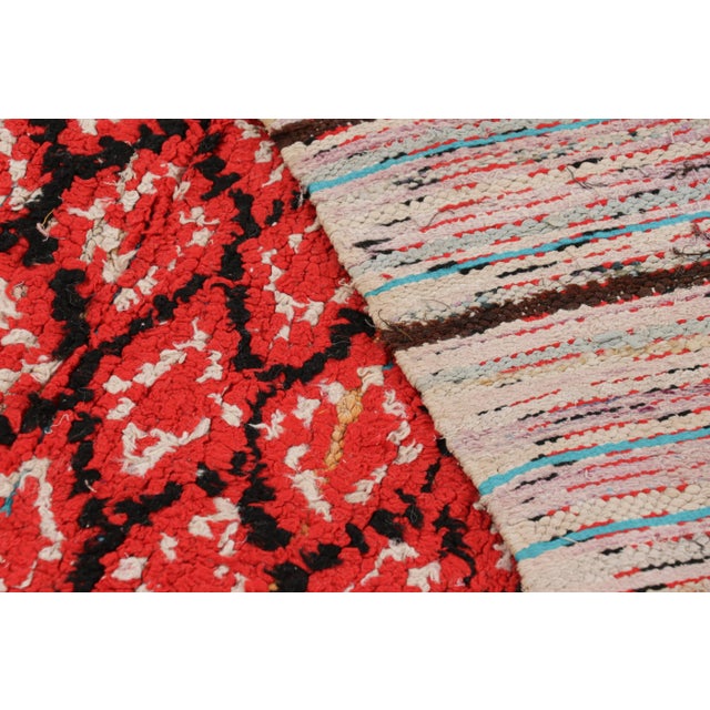 Textile Vintage Moroccan Rug With Red, Black and White Diamond Patterns | Rug & Kilim For Sale - Image 7 of 7