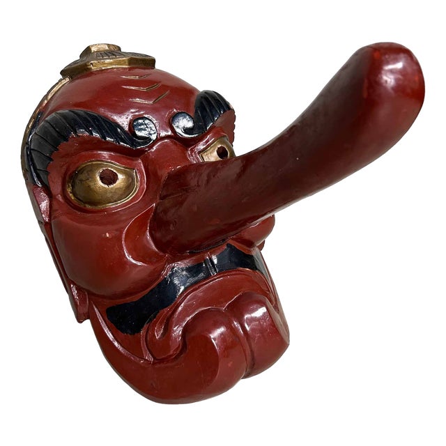 Traditional Wooden Tengu Mask, 1920s For Sale