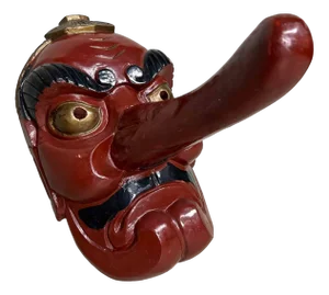 Traditional Wooden Tengu Mask, 1920s