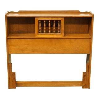 Ethan Allen / Baumritter Solid Hard Rock Maple Colonial Style Twin Size Bookcase Headboard 580 For Sale