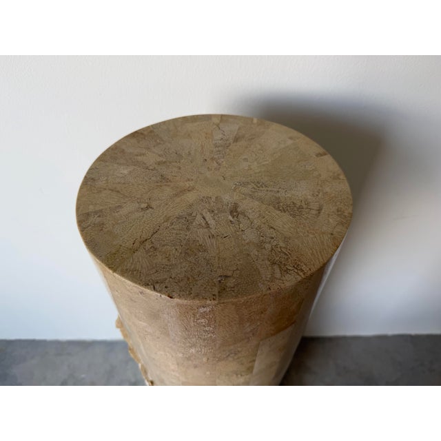 1980s Vintage Maitland Smith Style Tessellated Stone Pedestal Column For Sale - Image 5 of 12