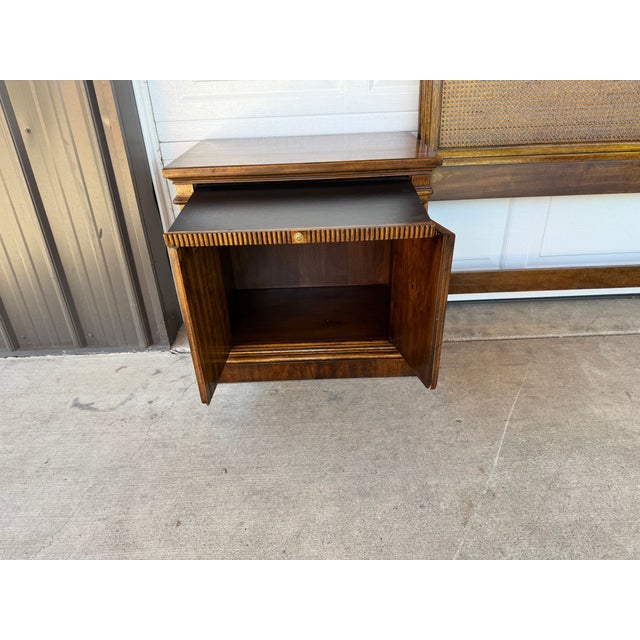 Drexel Heritage Cameo Classics King Bedroom Set, 4 Pieces, Cane & Burlwood, Vintage 1970s For Sale - Image 15 of 15