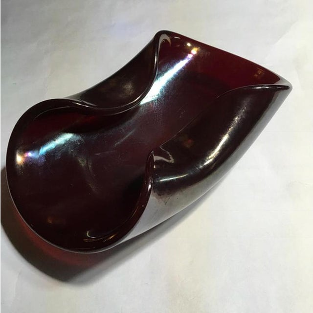 Mid-Century Modern Rubin Color Blown Paste Glass Bowl, Italy, 1960s For Sale - Image 4 of 18