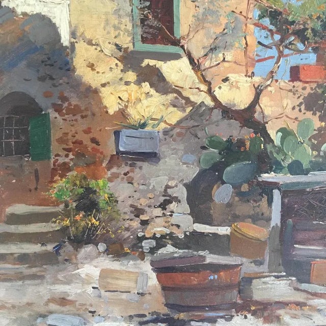 Ezelino Briante, Sunny Day in Capri, 1955, Oil on Panel, Framed For Sale - Image 6 of 12