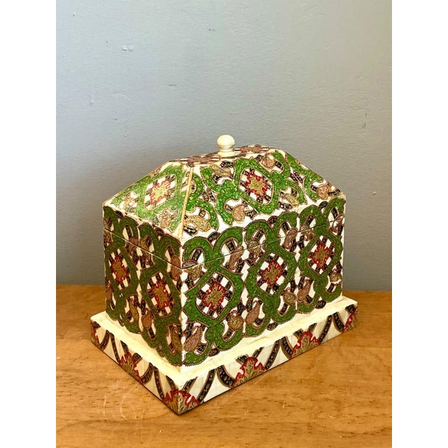 Vintage Inlay Stone Box For Sale - Image 9 of 12