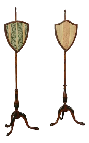19th Century George IV Satinwood Fabric Screen Poles, England