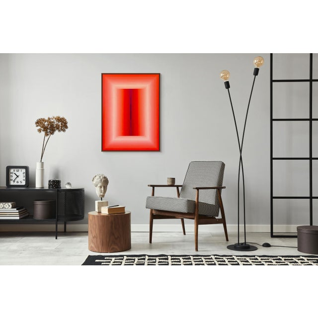 Abstract Contemporary Abstract Acrylic on Canvas "Adjusted Light (Orange DPP / Red Violet)" by Andy Harwood For Sale - Image 3 of 7