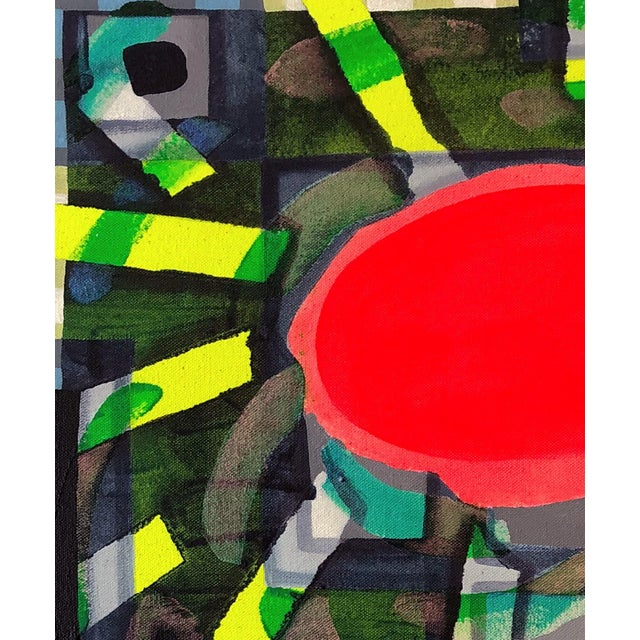Contemporary Max Manning “Untitled (CVS175)” Contemporary Pink, Green, & Teal Geometric Abstract Painting, 2020 For Sale - Image 3 of 8