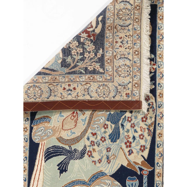 Figurative Vintage Hand-Knotted Persian Nain Rug 2'7" X 4' For Sale - Image 3 of 3