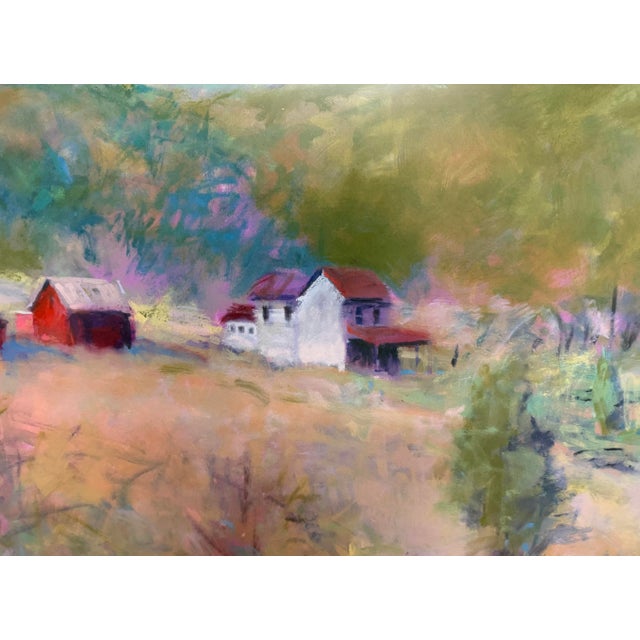 Late 20th Century Homestead in Mountain Valley, Contemporary Impressionist, Framed Achival Iris Giclee, Artist Greg Osterhaus For Sale - Image 5 of 8
