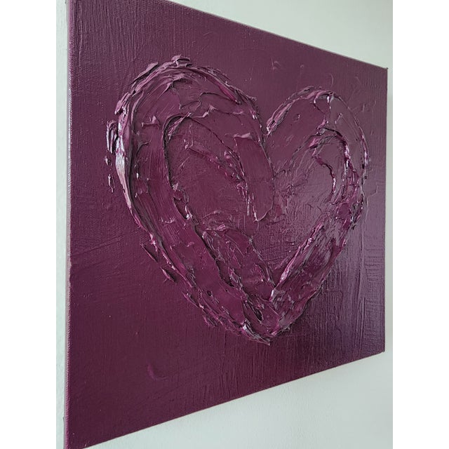 Textured Abstract Heart Painting For Sale In Raleigh - Image 6 of 11