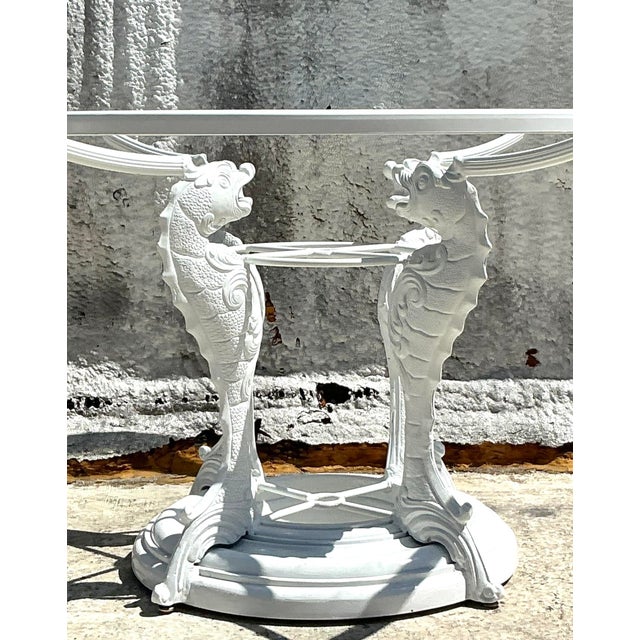 Vintage Coastal Wrought Iron Koi Dining Table For Sale - Image 10 of 11