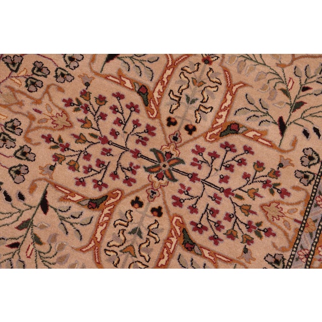 1990s Shabby Chic 1990's Pak-Persian Tan/Green Wool Rug - 8'3'' X 10'3'' For Sale - Image 5 of 9
