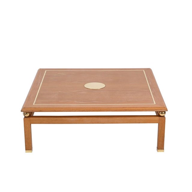 Coffee Table in Oak and Brass by Tommaso Barbi, Italy, 1970s For Sale - Image 9 of 18