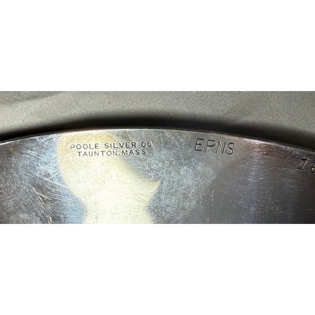 Vintage 1943 Art Nouveau Hollywood Gold Club Mixed Doubles Silveplate Trophy Charger Plate For Sale - Image 9 of 12