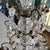 1920s Beautiful 5-arm French Girandole crystal candelabra with purple accents // table chandelier // brass and crystal candle holder // amethyst For Sale - Image 10 of 12
