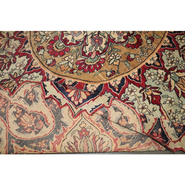 Red 19th Century Persian Tabriz Medallion Scalloped Oval Rondel Rug - 8'3" x 9'10" For Sale - Image 8 of 8