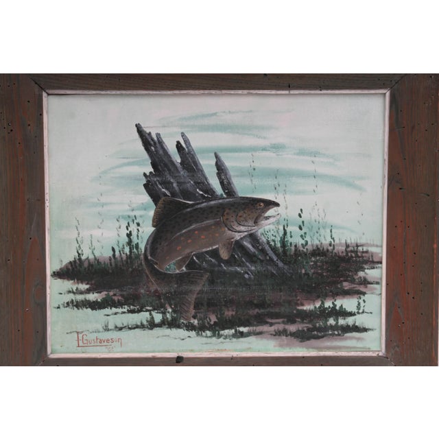 Dated "1962" Trout Oil Painting Chairish