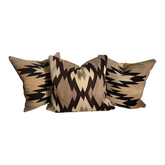 1930s Hand Woven Pillows, Collection of 3 Pillows For Sale