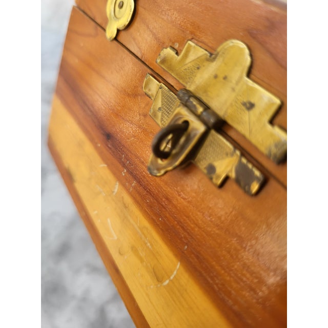 1980s Wood and Brass Box For Sale - Image 10 of 14