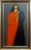 Jesus Leuus 1965 Minimalist Mother in Red - Oil painting Expressionist oil painting on canvas-signed and dated 1965 frame...