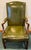 Chippendale Kittinger Green Leather Chippendale Style Gainsborough Chair For Sale - Image 3 of 10