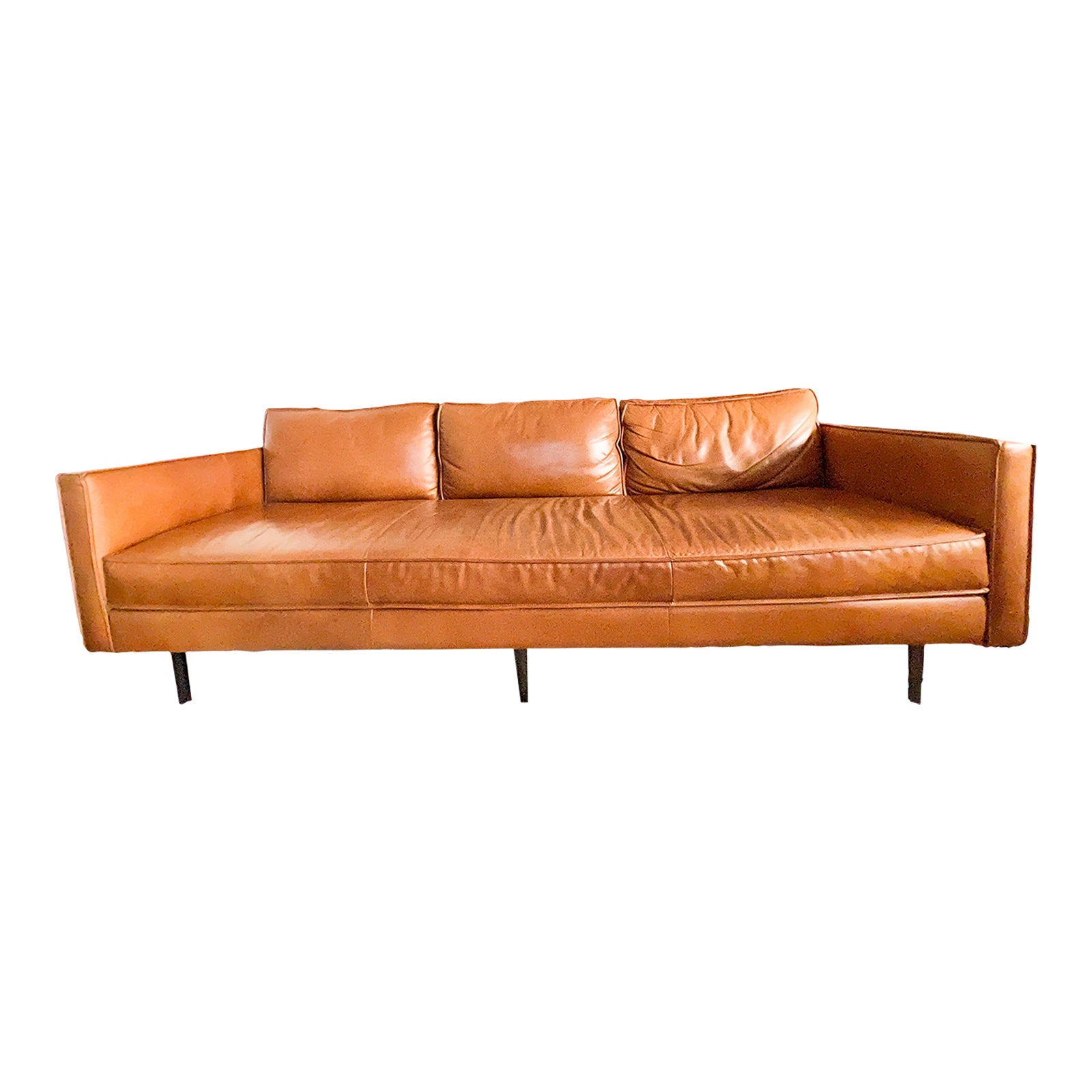 West Elm Leather Sofa Chairish