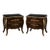 Mid 20th Century Pair of French Provincial Bombe Nightstands With Satin Black Tops & Fine Gold Gilding For Sale