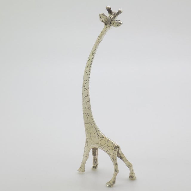 Silver Vintage Italian Handmade Genuine Silver Giraffe Figurine, 1980s For Sale - Image 8 of 13