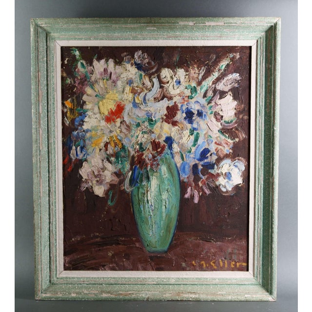 Bright and sophisticated, this "vase of flowers with anemones" is a signed work by the french expressionist painter lucien...