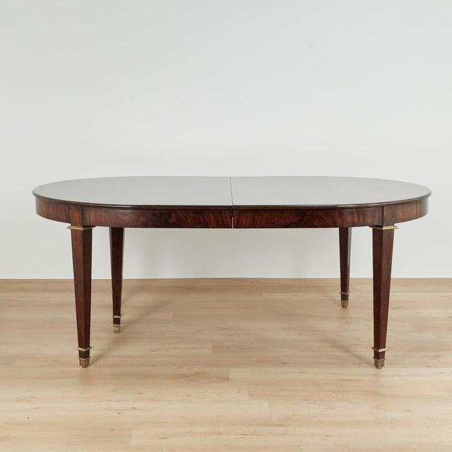 Large Louis XVI Style Flame Mahogany Extendable Dining Table For Sale - Image 9 of 18