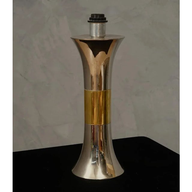 1970s Brass and Chrome Table Lamp, 1970 For Sale - Image 5 of 9