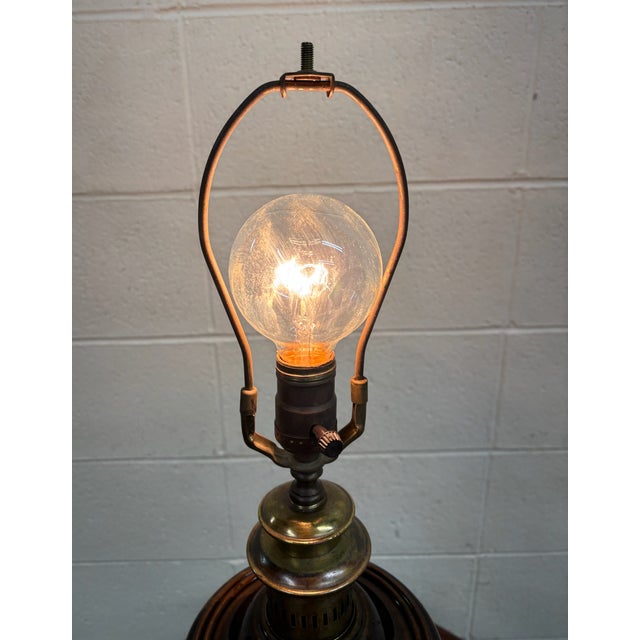 Wood Vintage Frederick Cooper Chicago Mahogany Urn Shaped Table Lamp For Sale - Image 7 of 13